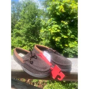 Dluxe Men’s Memory Foam Slippers Sz M 9-10 Brown NWT *